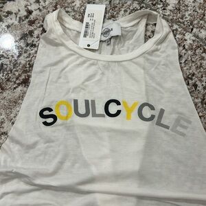 NWT SOULCYCLE Tank Top Sz S/M White CutOff Twist Back